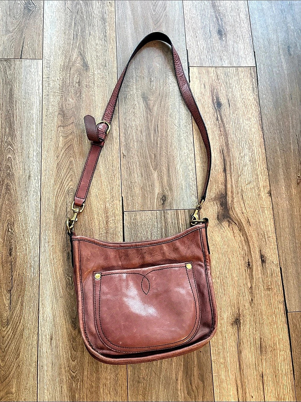 Frye Melissa Sling Leather Crossbody Bag Shoulder Bag in Brown